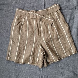 A New Day Linen Blend Striped High Rise Shorts